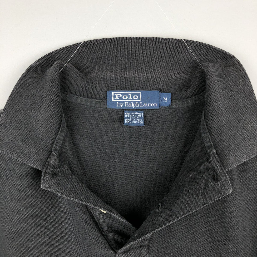 Ralph Lauren POLO by Ralph Lauren short sleeve polo shirt, men's size M cotton black type Vintage Second Hand