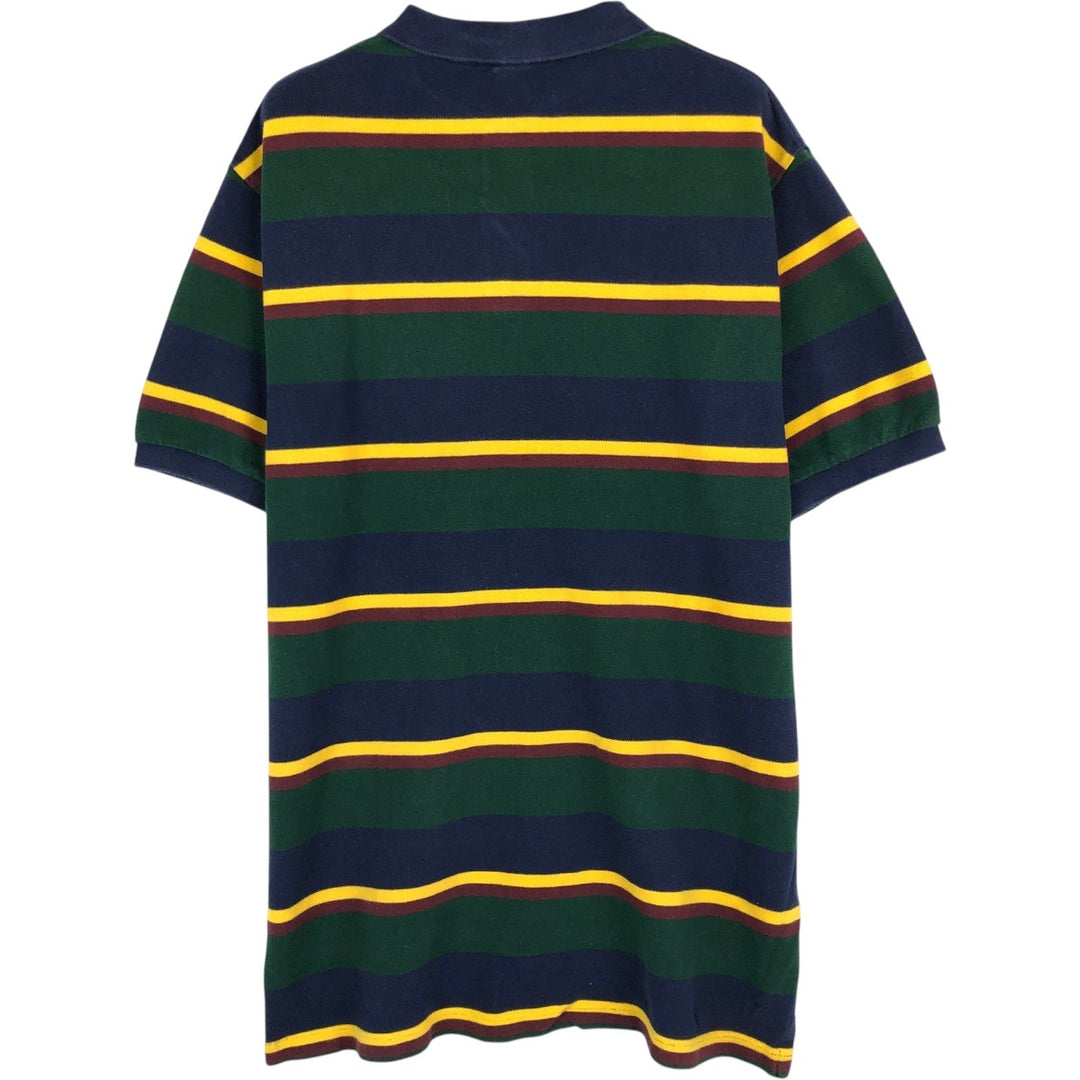 Ralph Lauren POLO by Ralph Lauren short sleeve striped polo shirt, men's XL size cotton green type Vintage Second Hand