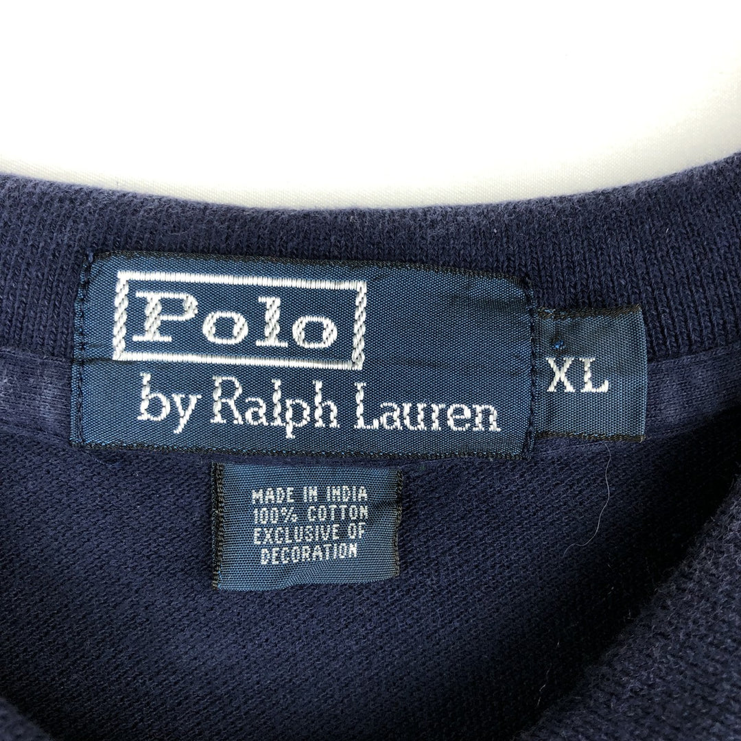Ralph Lauren POLO by Ralph Lauren short sleeve striped polo shirt, men's XL size cotton green type Vintage Second Hand