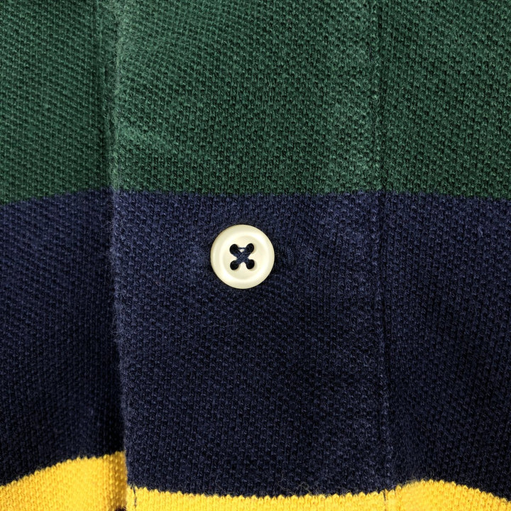 Ralph Lauren POLO by Ralph Lauren short sleeve striped polo shirt, men's XL size cotton green type Vintage Second Hand