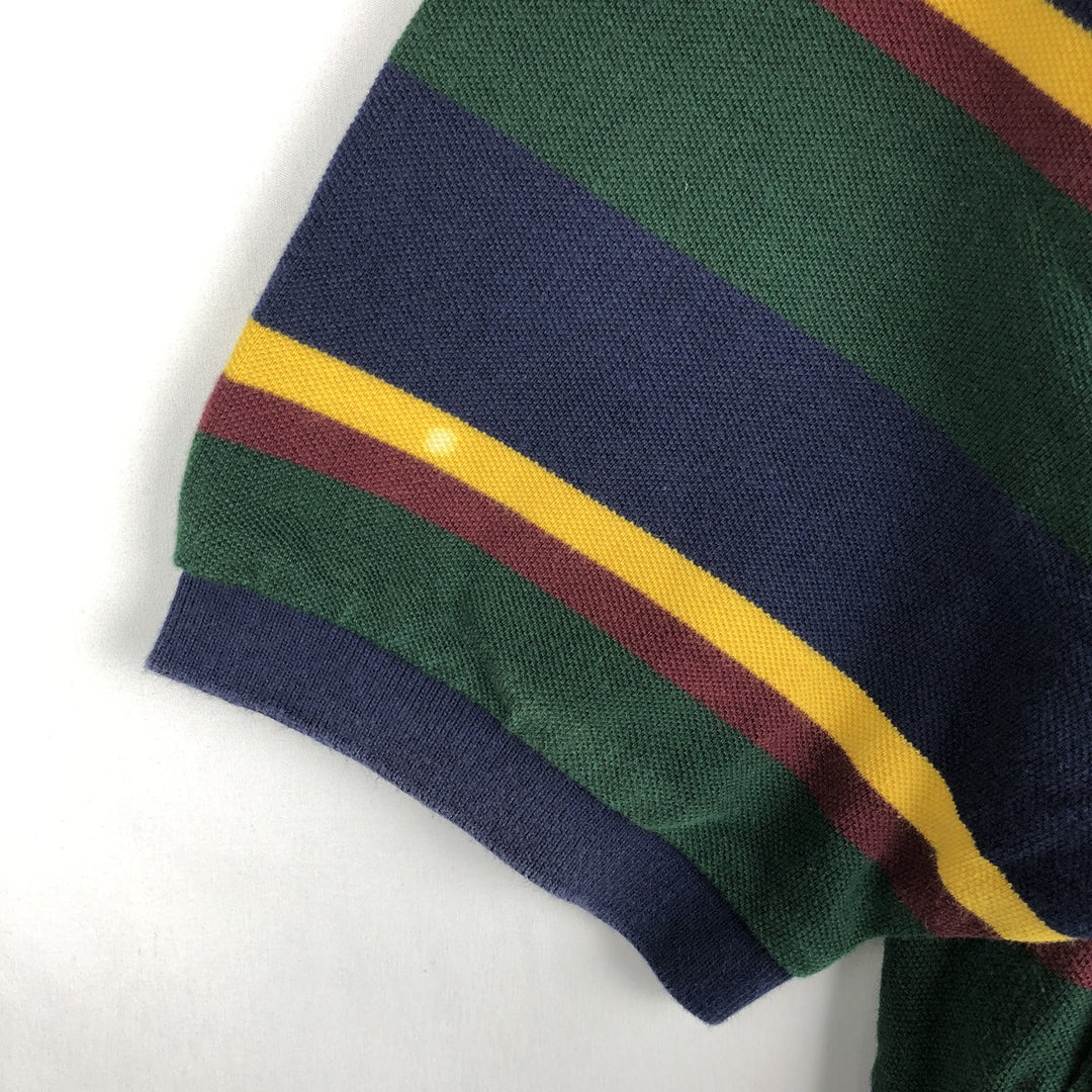 Ralph Lauren POLO by Ralph Lauren short sleeve striped polo shirt, men's XL size cotton green type Vintage Second Hand