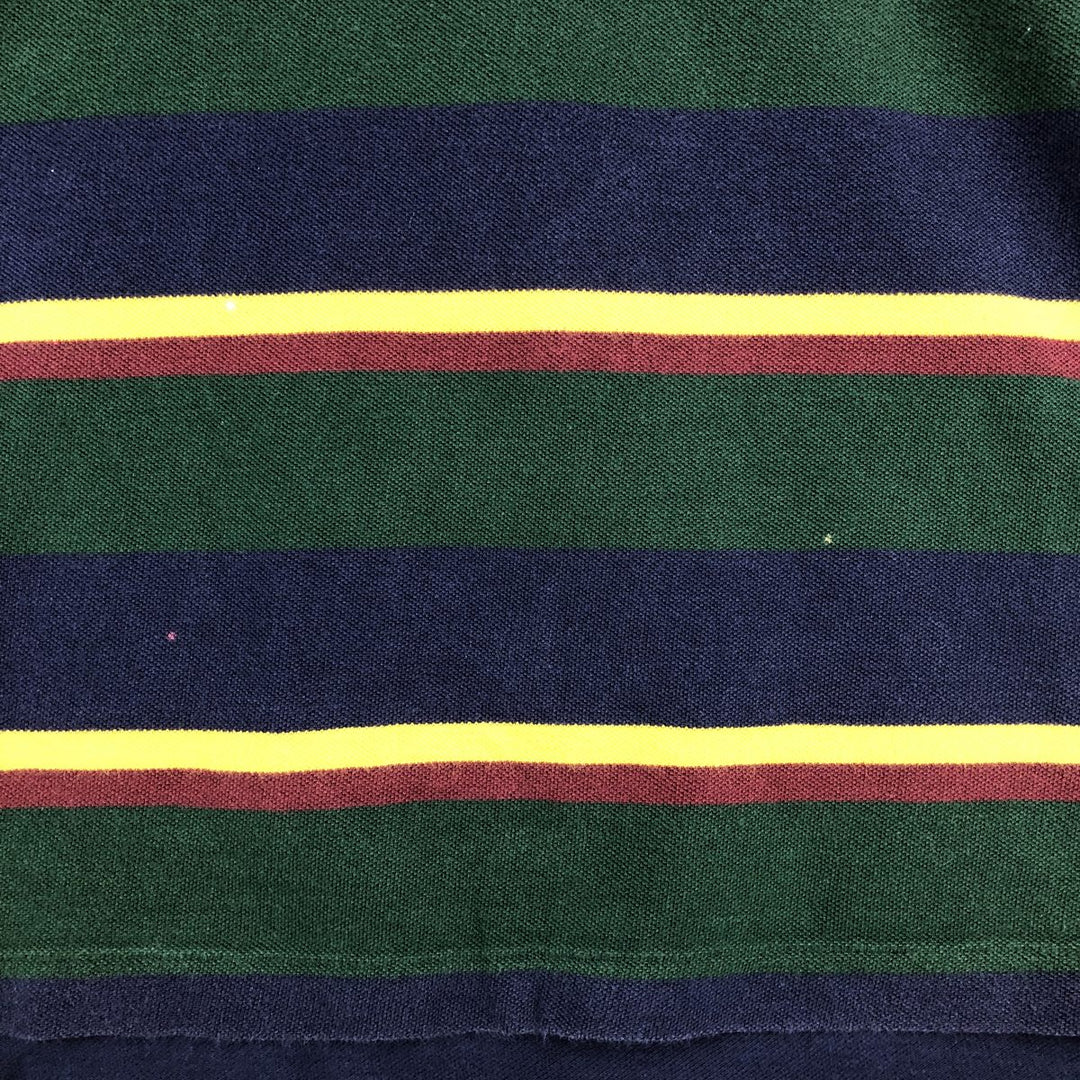 Ralph Lauren POLO by Ralph Lauren short sleeve striped polo shirt, men's XL size cotton green type Vintage Second Hand