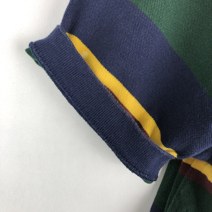 Ralph Lauren POLO by Ralph Lauren short sleeve striped polo shirt, men's XL size cotton green type Vintage Second Hand