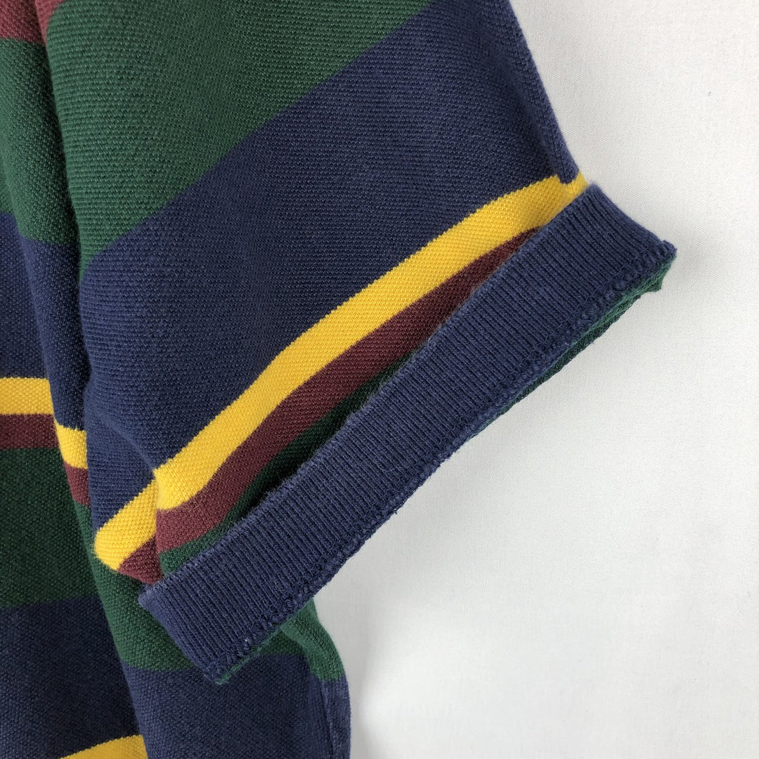 Ralph Lauren POLO by Ralph Lauren short sleeve striped polo shirt, men's XL size cotton green type Vintage Second Hand