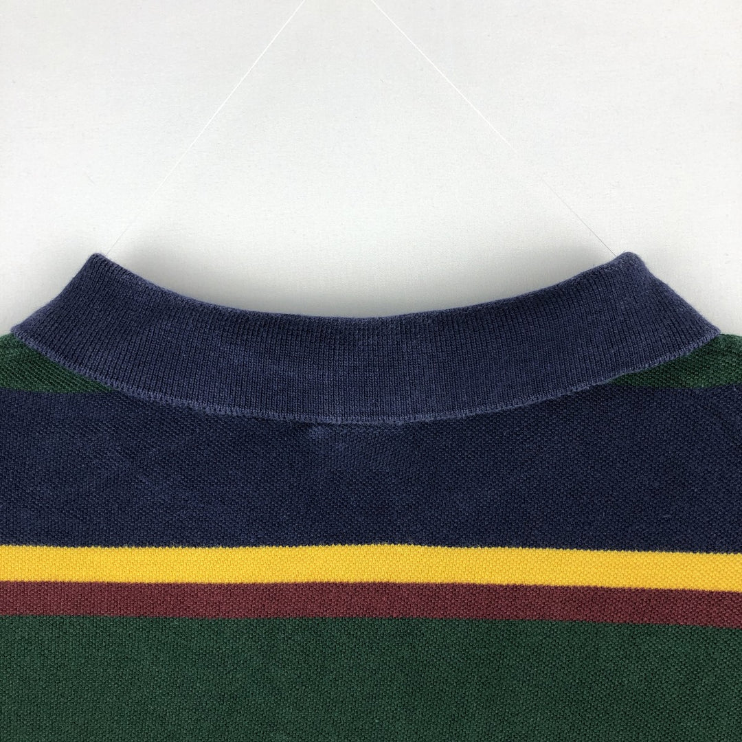 Ralph Lauren POLO by Ralph Lauren short sleeve striped polo shirt, men's XL size cotton green type Vintage Second Hand