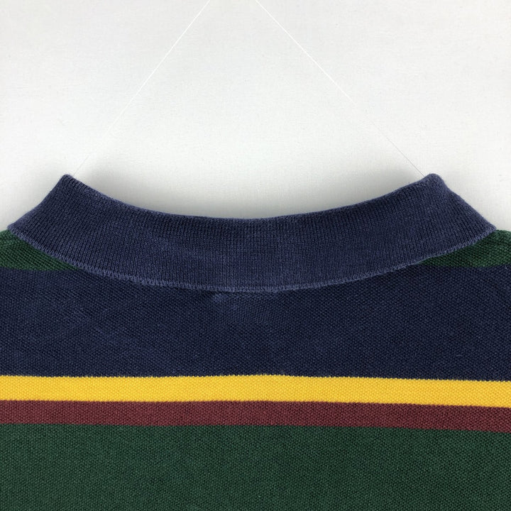 Ralph Lauren POLO by Ralph Lauren short sleeve striped polo shirt, men's XL size cotton green type Vintage Second Hand