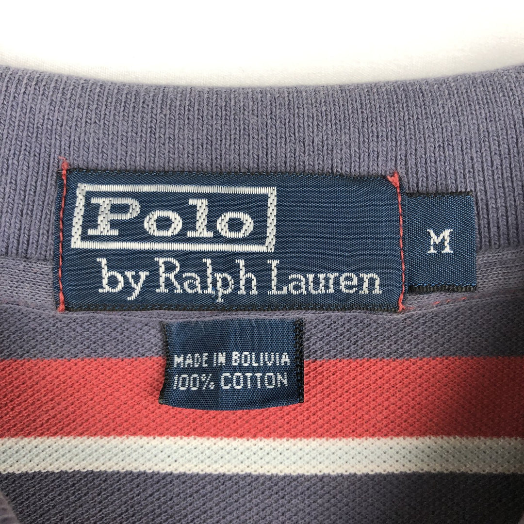 Ralph Lauren POLO by Ralph Lauren short sleeve striped polo shirt, men's size M cotton red type Vintage Second Hand