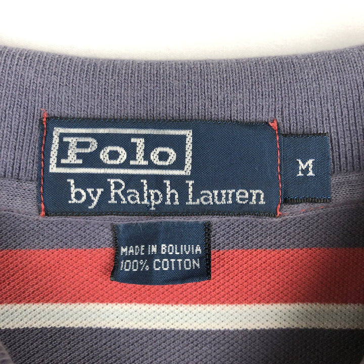 Ralph Lauren POLO by Ralph Lauren short sleeve striped polo shirt, men's size M cotton red type Vintage Second Hand