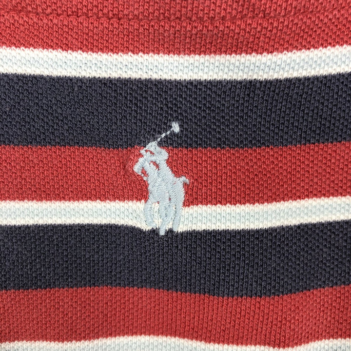 Ralph Lauren POLO by Ralph Lauren short sleeve striped polo shirt, men's size M cotton red type Vintage Second Hand