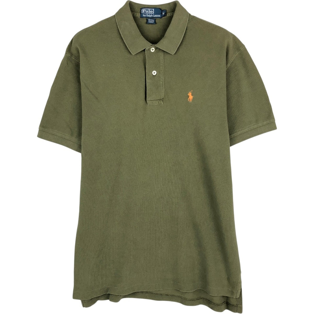 Ralph Lauren POLO by Ralph Lauren short sleeve polo shirt, men's size M cotton Khaki type Vintage Second Hand