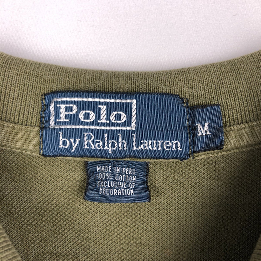 Ralph Lauren POLO by Ralph Lauren short sleeve polo shirt, men's size M cotton Khaki type Vintage Second Hand