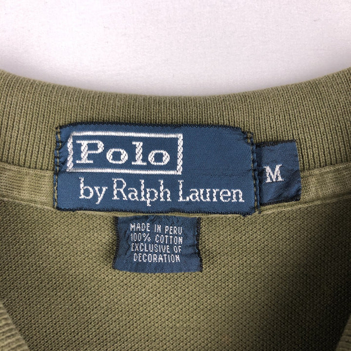 Ralph Lauren POLO by Ralph Lauren short sleeve polo shirt, men's size M cotton Khaki type Vintage Second Hand