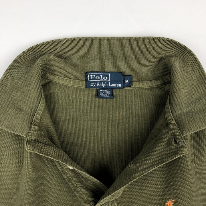 Ralph Lauren POLO by Ralph Lauren short sleeve polo shirt, men's size M cotton Khaki type Vintage Second Hand