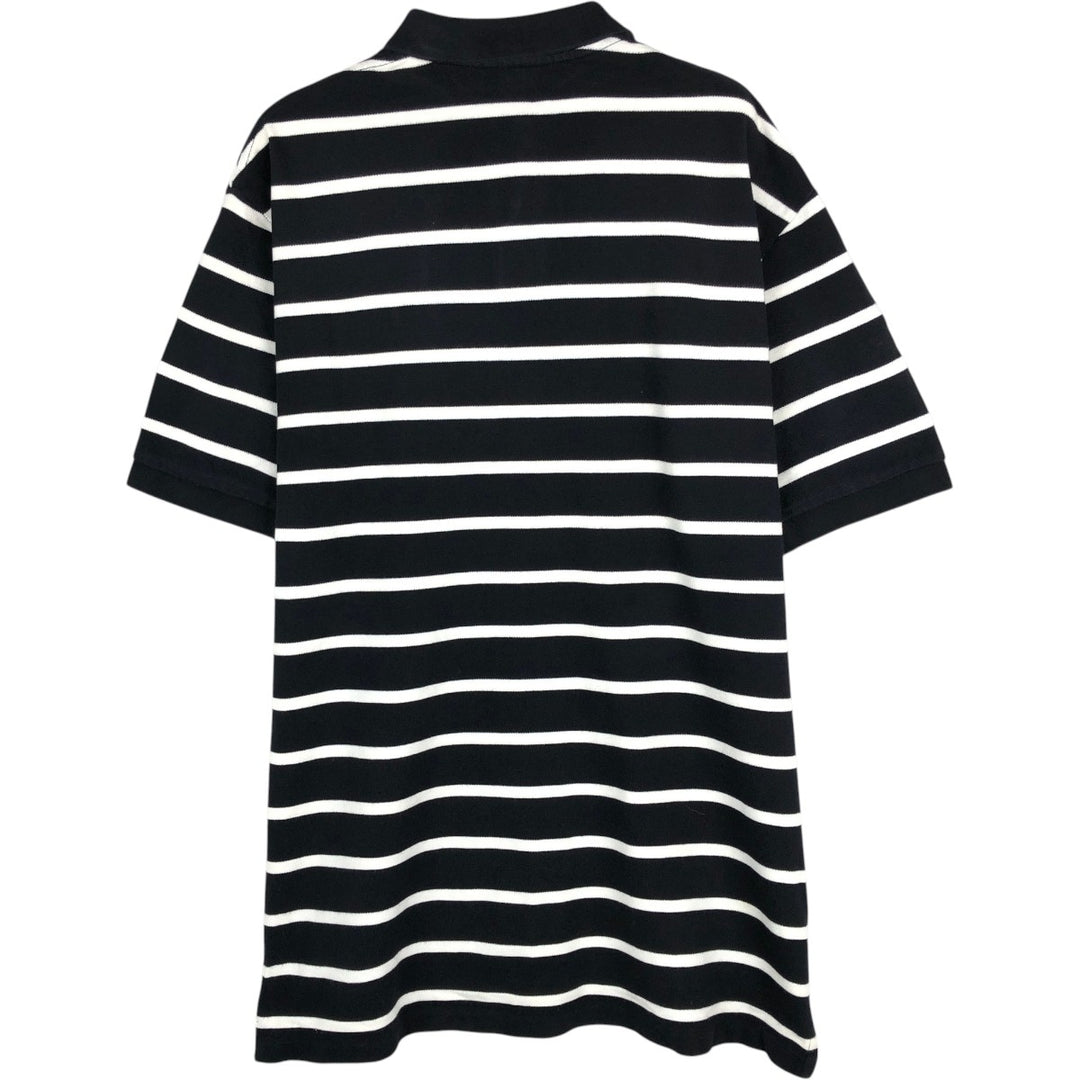 Ralph Lauren POLO by Ralph Lauren short sleeve striped polo shirt, men's XL size cotton black type Vintage Second Hand