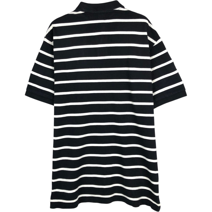 Ralph Lauren POLO by Ralph Lauren short sleeve striped polo shirt, men's XL size cotton black type Vintage Second Hand
