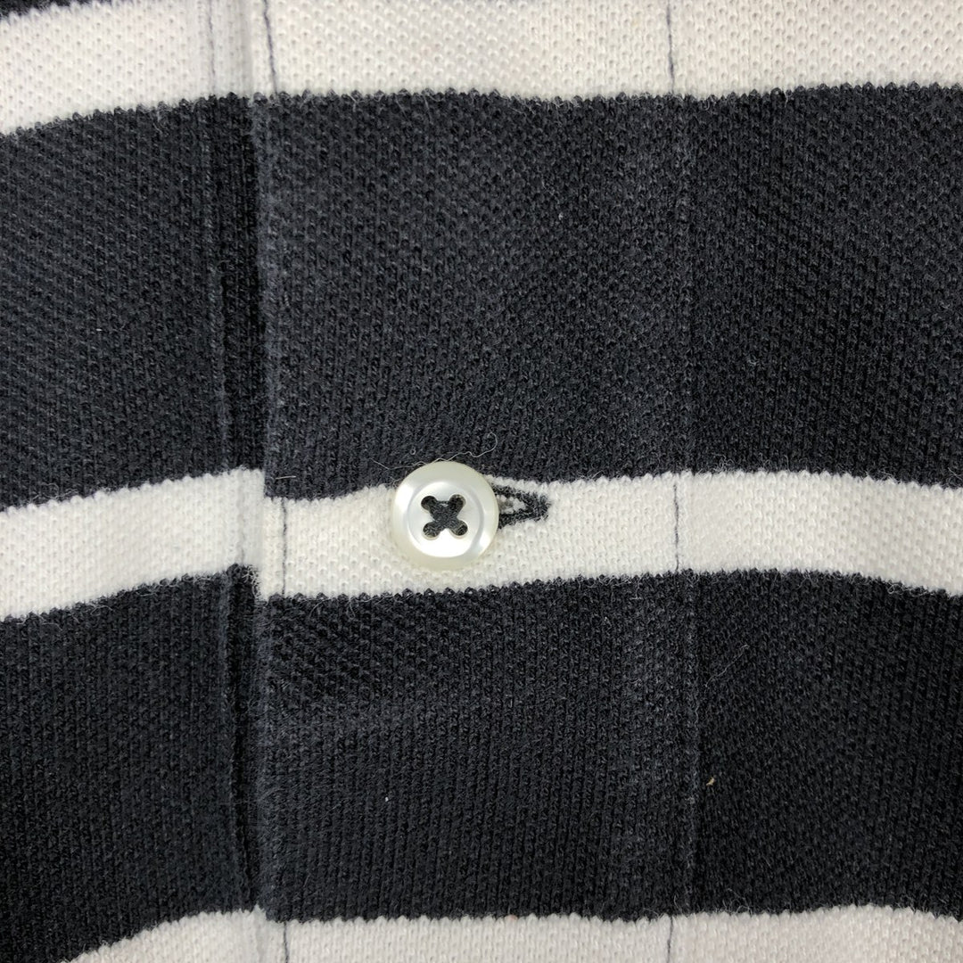 Ralph Lauren POLO by Ralph Lauren short sleeve striped polo shirt, men's XL size cotton black type Vintage Second Hand