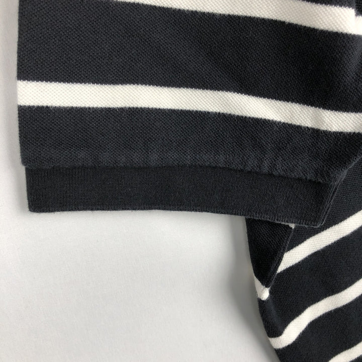 Ralph Lauren POLO by Ralph Lauren short sleeve striped polo shirt, men's XL size cotton black type Vintage Second Hand