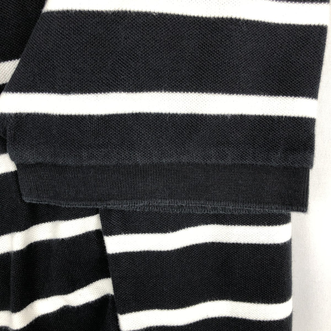 Ralph Lauren POLO by Ralph Lauren short sleeve striped polo shirt, men's XL size cotton black type Vintage Second Hand