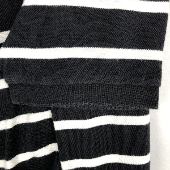 Ralph Lauren POLO by Ralph Lauren short sleeve striped polo shirt, men's XL size cotton black type Vintage Second Hand