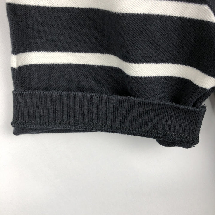 Ralph Lauren POLO by Ralph Lauren short sleeve striped polo shirt, men's XL size cotton black type Vintage Second Hand