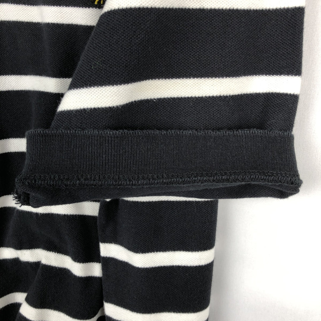 Ralph Lauren POLO by Ralph Lauren short sleeve striped polo shirt, men's XL size cotton black type Vintage Second Hand