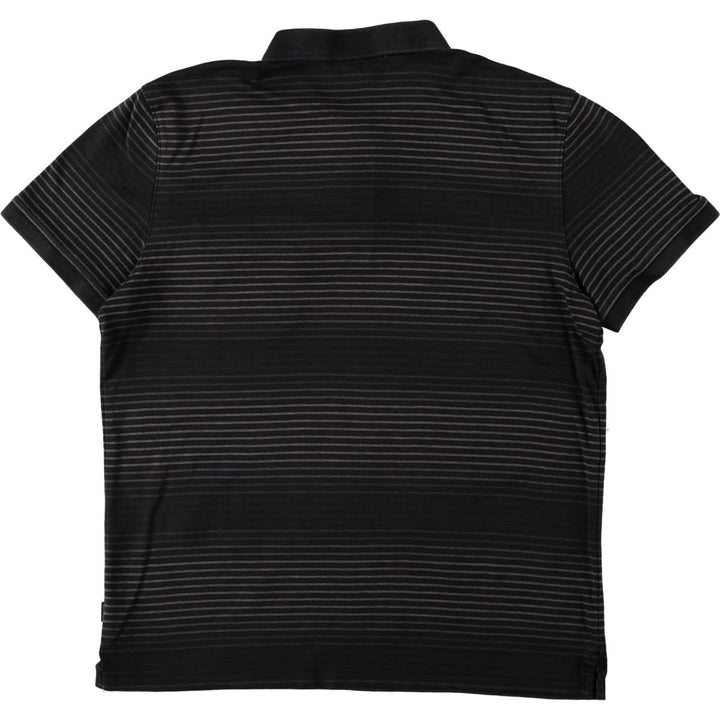 Calvin Klein short-sleeved striped polo shirt, men's size M (approx.) cotton black type Vintage Second Hand