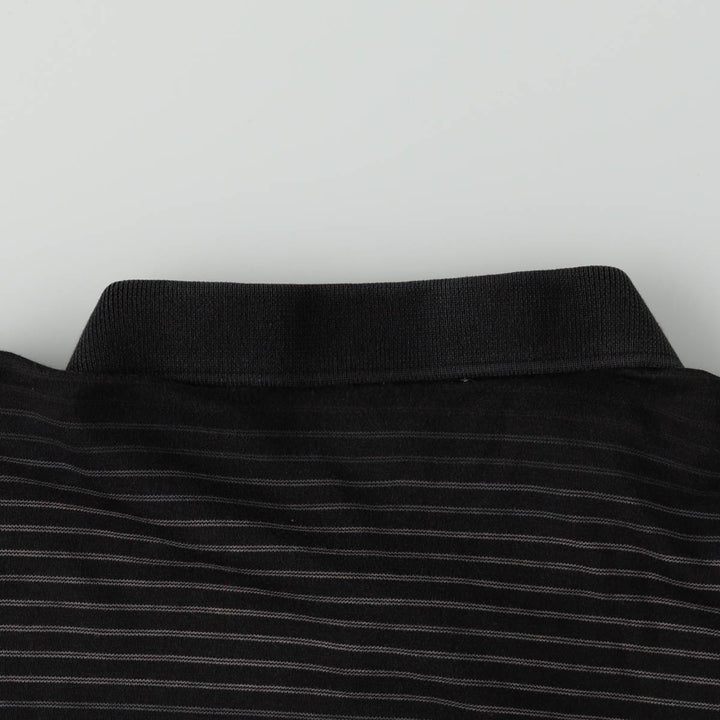 Calvin Klein short-sleeved striped polo shirt, men's size M (approx.) cotton black type Vintage Second Hand