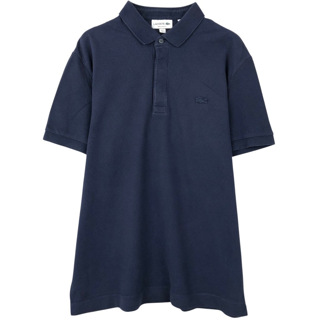 Lacoste Regular Fit Short Sleeve Polo Shirt, Size 5 (Men's L) cotton navy blue type Vintage Second Hand
