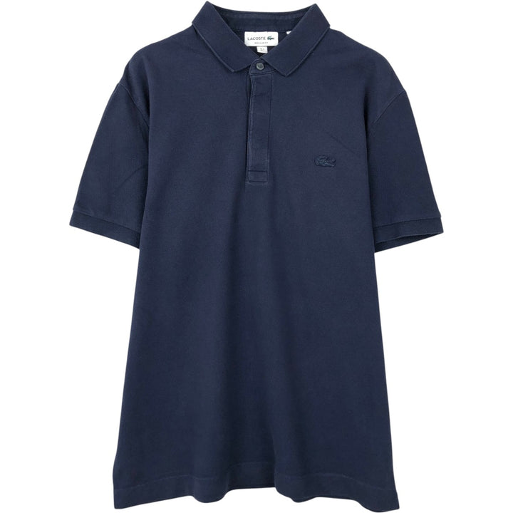 Lacoste Regular Fit Short Sleeve Polo Shirt, Size 5 (Men's L) cotton navy blue type Vintage Second Hand