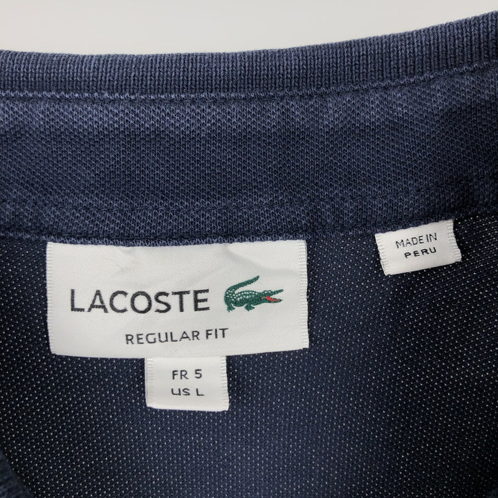 Lacoste Regular Fit Short Sleeve Polo Shirt, Size 5 (Men's L) cotton navy blue type Vintage Second Hand