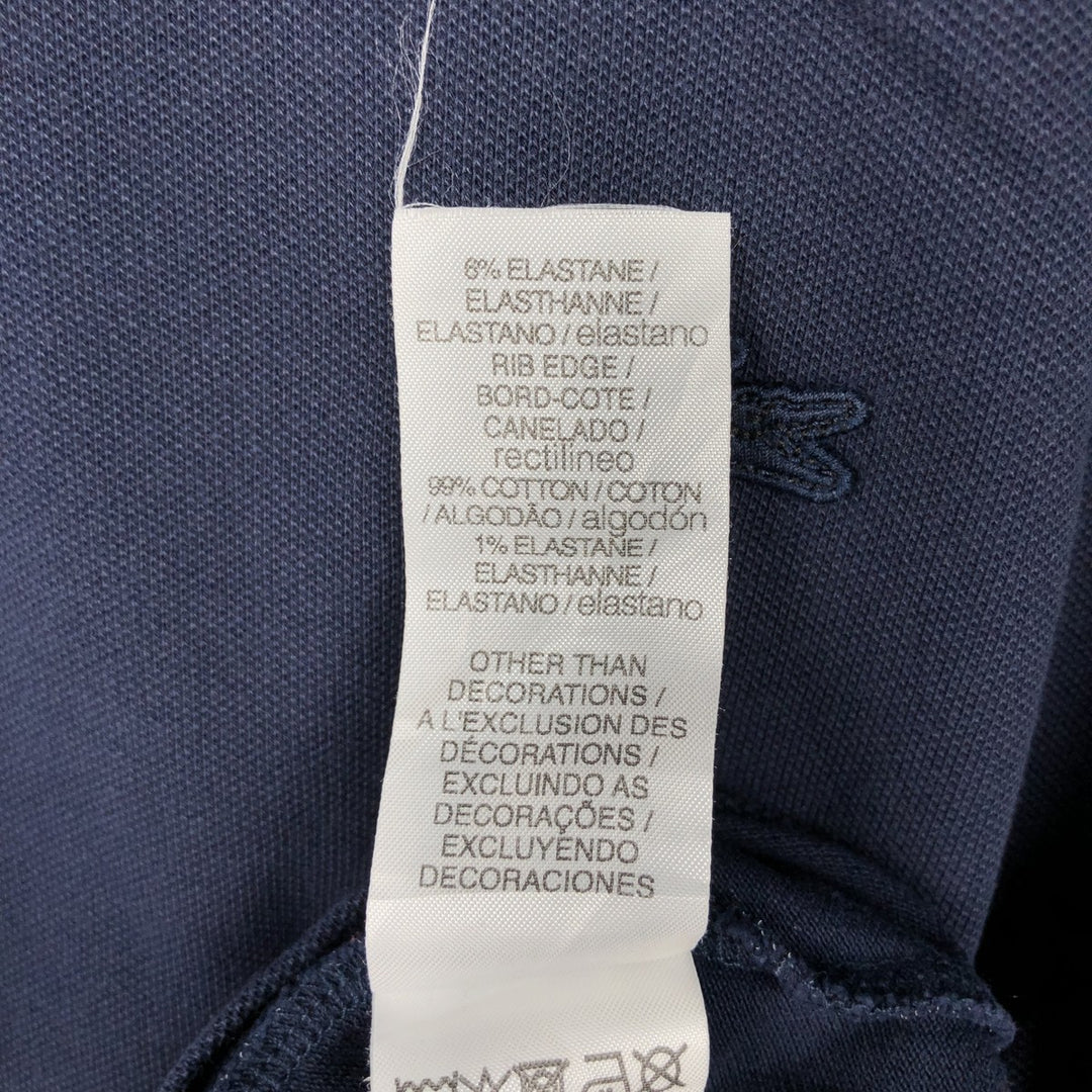 Lacoste Regular Fit Short Sleeve Polo Shirt, Size 5 (Men's L) cotton navy blue type Vintage Second Hand