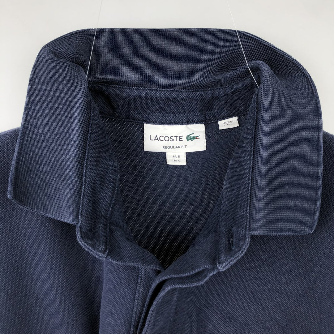 Lacoste Regular Fit Short Sleeve Polo Shirt, Size 5 (Men's L) cotton navy blue type Vintage Second Hand