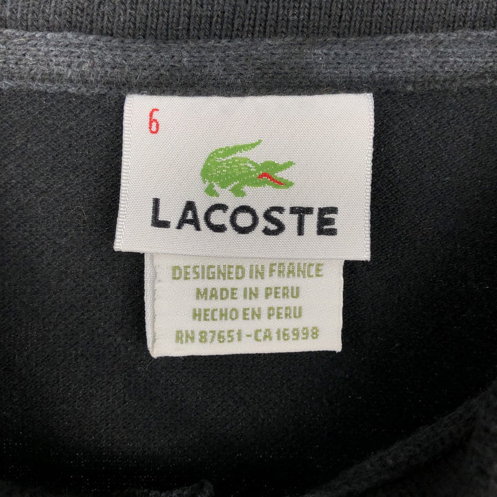 Lacoste LACOSTE French design short sleeve polo shirt size 6 men's XL equivalent cotton black type Vintage Second Hand
