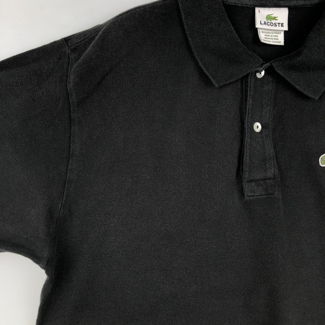 Lacoste LACOSTE French design short sleeve polo shirt size 6 men's XL equivalent cotton black type Vintage Second Hand