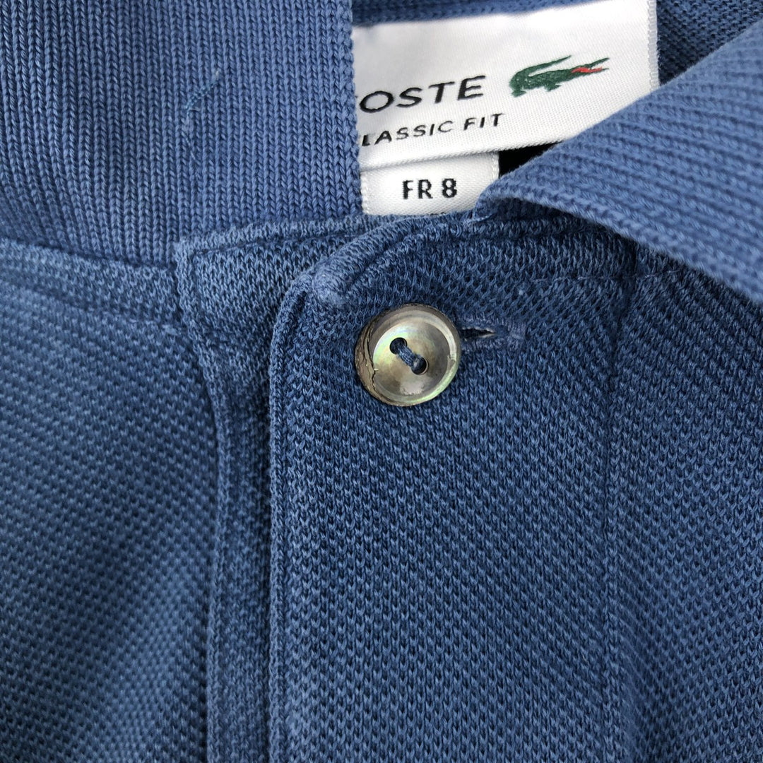 Big size Lacoste Classic Fit short sleeve polo shirt for men, equivalent to XXXL cotton blue type Vintage Second Hand