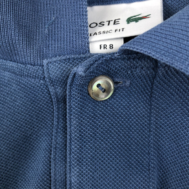 Big size Lacoste Classic Fit short sleeve polo shirt for men, equivalent to XXXL cotton blue type Vintage Second Hand