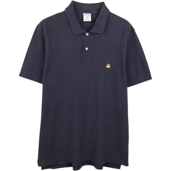 Brooks Brothers 1818 Short-Sleeve Polo Shirt, Men's Size L (approx.) cotton navy blue type Vintage Second Hand