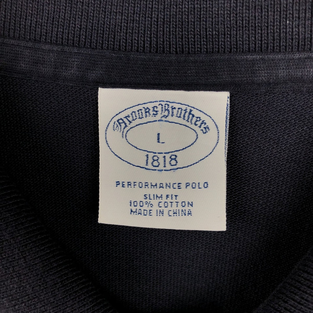 Brooks Brothers 1818 Short-Sleeve Polo Shirt, Men's Size L (approx.) cotton navy blue type Vintage Second Hand