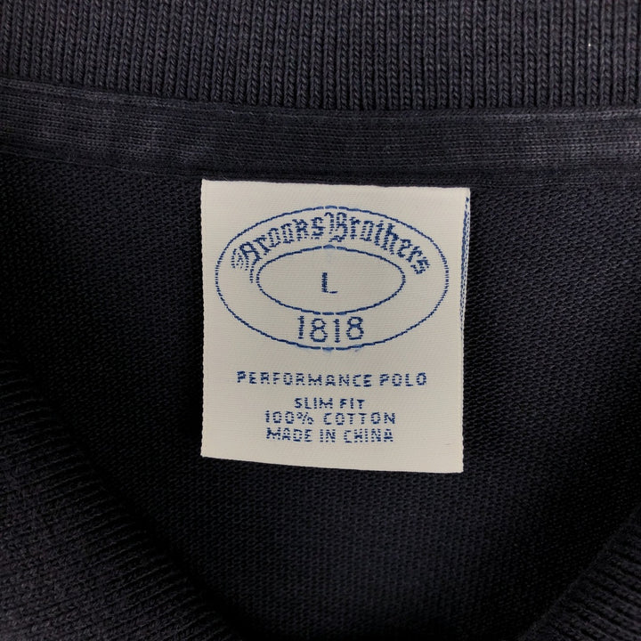 Brooks Brothers 1818 Short-Sleeve Polo Shirt, Men's Size L (approx.) cotton navy blue type Vintage Second Hand
