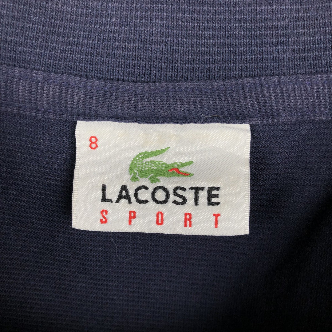 Lacoste Sport Short-Sleeve Polo Shirt, Size 8 (Men's XXL equivalent) cotton navy blue type Vintage Second Hand