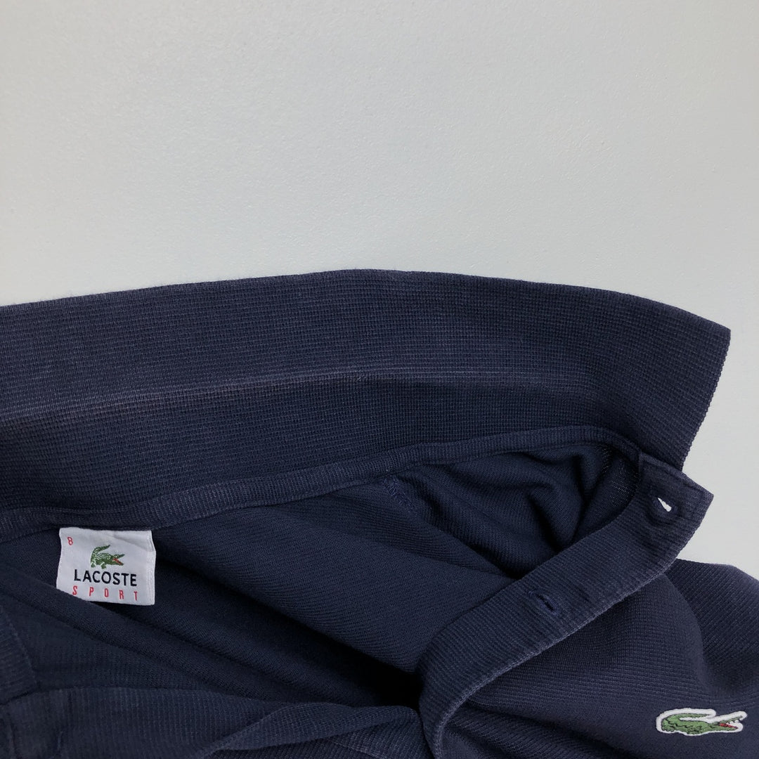 Lacoste Sport Short-Sleeve Polo Shirt, Size 8 (Men's XXL equivalent) cotton navy blue type Vintage Second Hand
