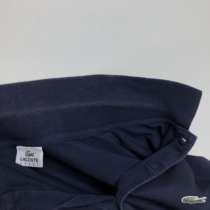 Lacoste Sport Short-Sleeve Polo Shirt, Size 8 (Men's XXL equivalent) cotton navy blue type Vintage Second Hand