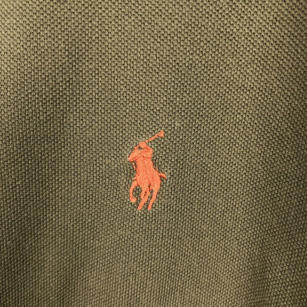 Ralph Lauren POLO by Ralph Lauren CUSTOM FIT short sleeve polo shirt, men's M size cotton Khaki type brown Vintage Second Hand