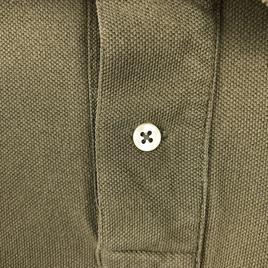 Ralph Lauren POLO by Ralph Lauren CUSTOM FIT short sleeve polo shirt, men's M size cotton Khaki type brown Vintage Second Hand