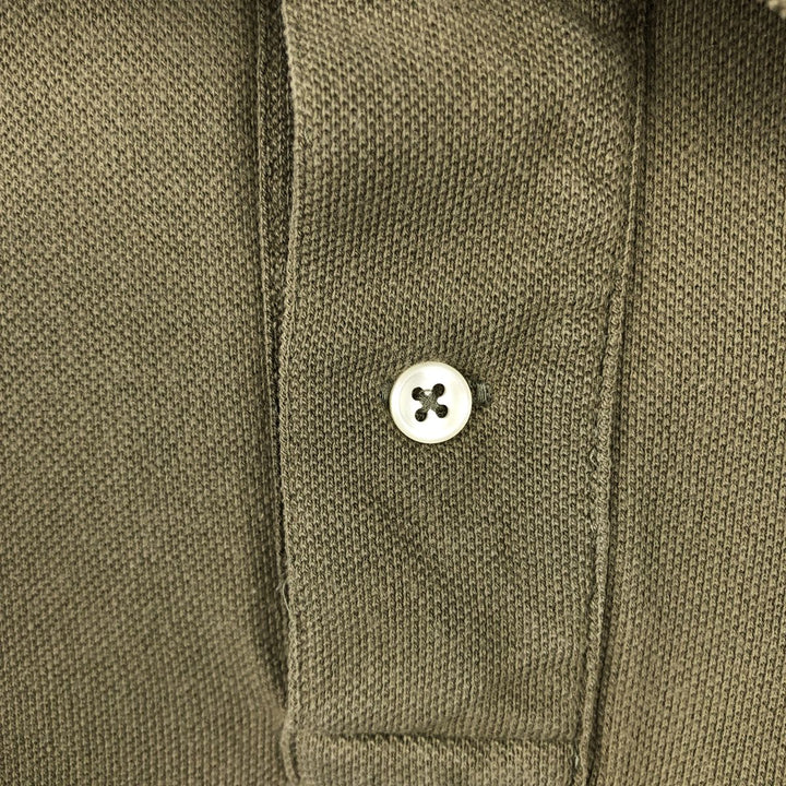 Ralph Lauren POLO by Ralph Lauren CUSTOM FIT short sleeve polo shirt, men's M size cotton Khaki type brown Vintage Second Hand
