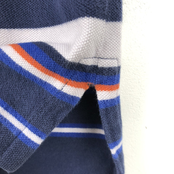 Ralph Lauren POLO by Ralph Lauren Multi-border short sleeve striped polo shirt Men's size L cotton navy blue type Vintage Second Hand