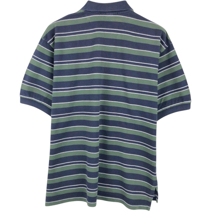 Ralph Lauren POLO by Ralph Lauren Multi-border short sleeve striped polo shirt Men's XL size cotton navy blue type Vintage Second Hand