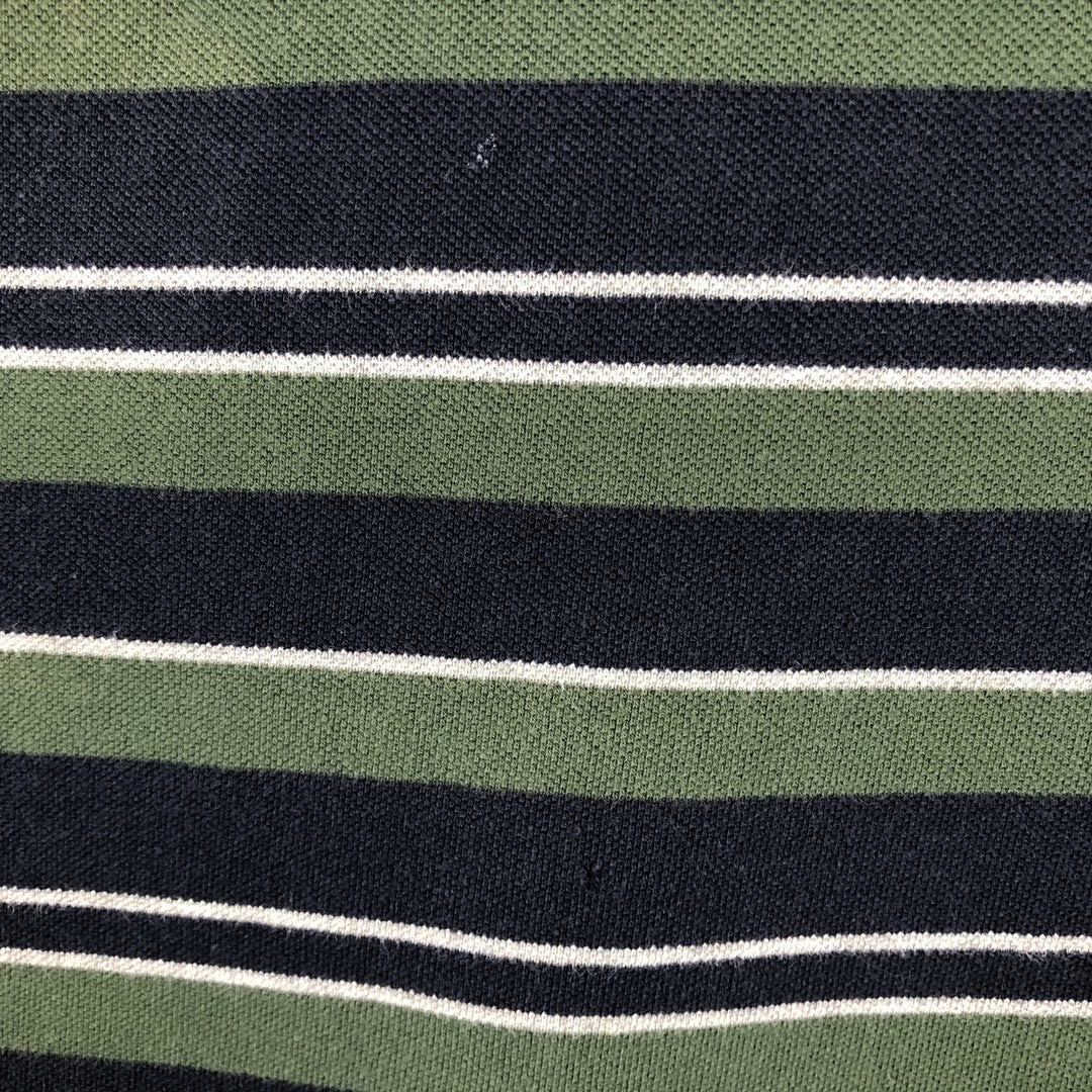 Ralph Lauren POLO by Ralph Lauren Multi-border short sleeve striped polo shirt Men's XL size cotton navy blue type Vintage Second Hand