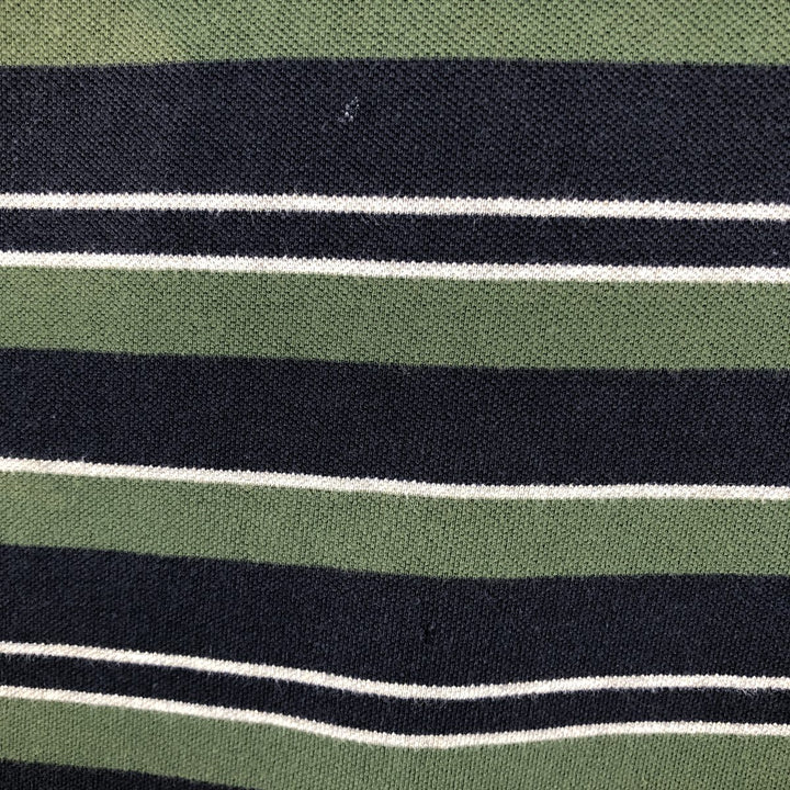 Ralph Lauren POLO by Ralph Lauren Multi-border short sleeve striped polo shirt Men's XL size cotton navy blue type Vintage Second Hand