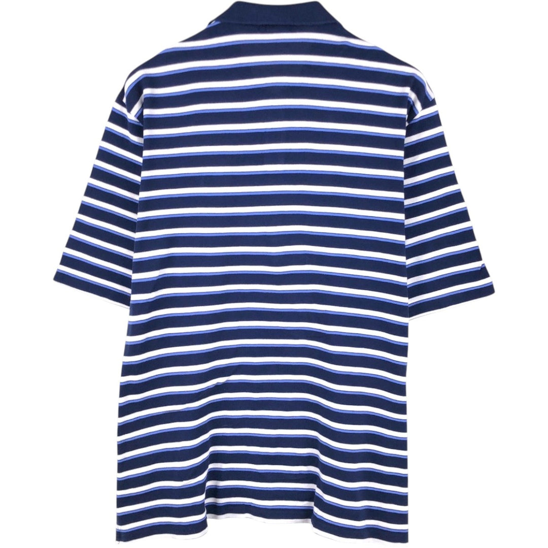 Ralph Lauren POLO by Ralph Lauren GOLF FIT Multi-stripe Short-Sleeve Polo Shirt, Men's XXL equivalent. Pima Cotton navy blue type Vintage Second Hand